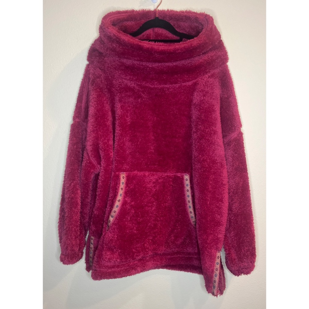 Sundance Pink Fleece‎ Mockneck Fuzzy Pullover Sweater Size Petite Large